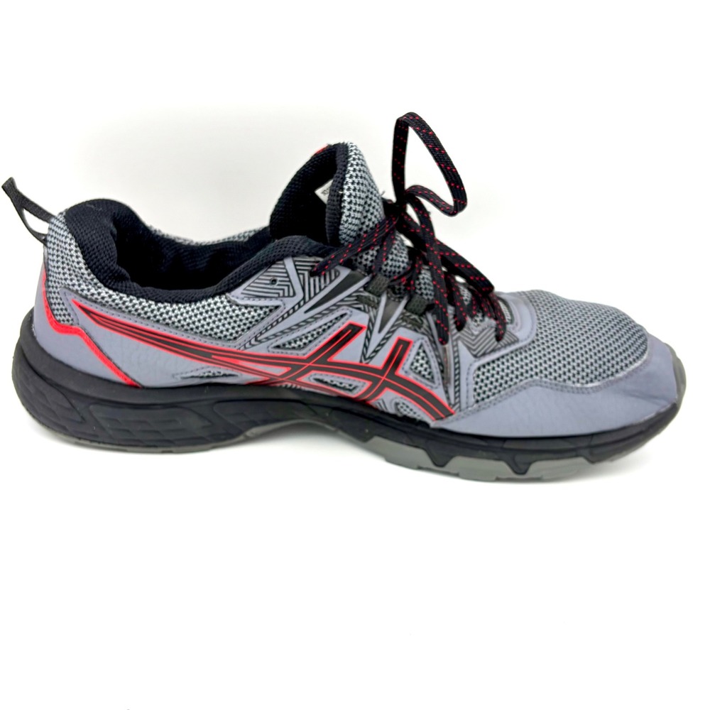 ASICS Gel-Venture 8 Mens 13 Trail Running Shoes Grey Black Red Hiking Gorpcore - Picture 6 of 11